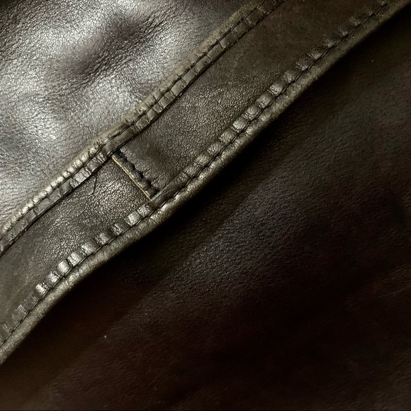 DISTRESSED LEATHER Handmade Crossbody Bag, Charcoal - Picture 7 of 8